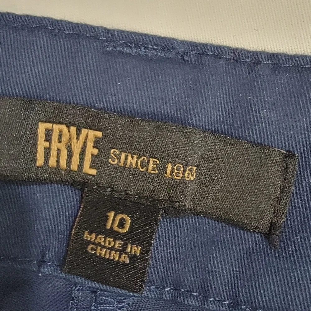 FRYE AND CO. Nightfall Navy Wide Leg Highrise Rough Hem Crop Jean Womens Size 10
